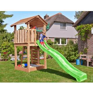 Jungle Gym Cottage 2.1 legetårn m/grøn rutsjebane