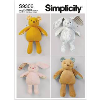 Enkelhed plys bunnies og bj?rnepakkekode 9306 Sykem?nster en st?rrelse hvid
