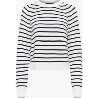 French Connection French Connection White Stripe Lillie Mozart 100% Cotton Crew Neck Jumper