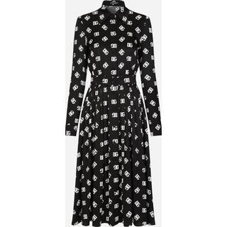 Dolce&Gabbana Logo silk-blend midi dress - black - S