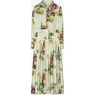 Tory Burch Floral pleated satin shirt dress - multicoloured - XXXS