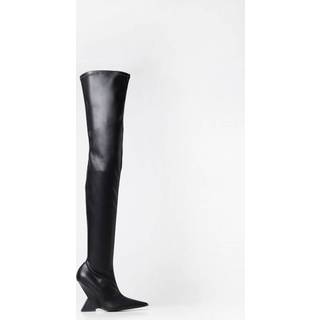 The Attico Cheope leather over-the-knee boots - black - EU 37.5
