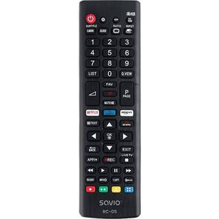 Savio RC-05 Universal fjernbetjening til LG TV - sort