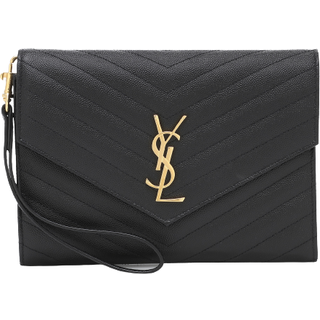Saint Laurent Cassandre matelassÃ© leather clutch - black - One Size