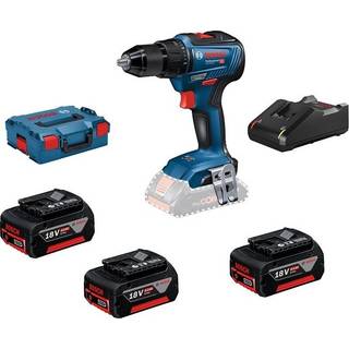 Bosch GSR 18V-55 Bore-/skruemaskine med 3 stk. 4,0Ah batteri, lader og L-BOXX