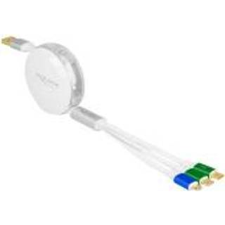 Delock USB-A til Micro-B / 2x USB-C kabel - 1.1 m - Hvid
