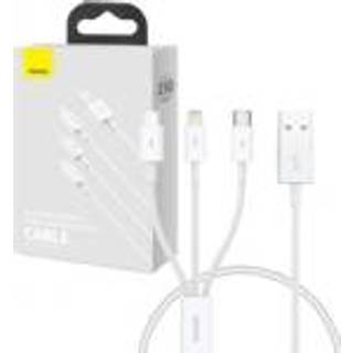 3-i-1 USB-kabel USB til microUSB / Lightning / USB-C 3,5A 50 cm