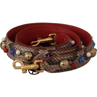 Dolce & Gabbana Brun Python Læder Studded Skulder Strap