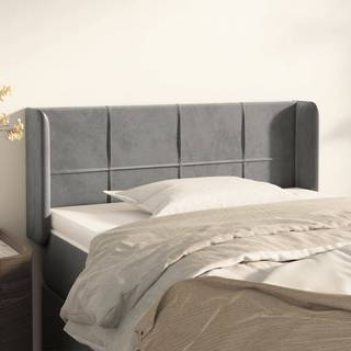 sengegavl med kanter 83x16x78/88 cm fløjl lysegrå