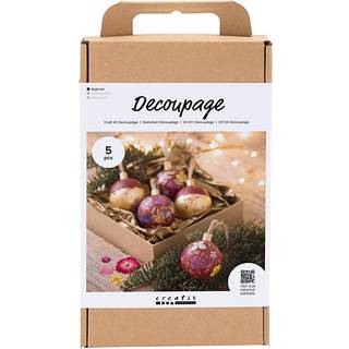 DIY Decoupage Kit til Julekugler med Tørrede Blomster