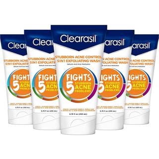 Clearasil st?dig acne kontrol 5in1 eksfolierende vask 6,78 fl. oz. Reducerer blokerede porer bums S (pakke med 5) 6,78 fl oz (pakke med 5)