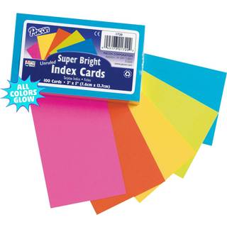 Pacon pac1720 indekskort 3 """" x 5 """" Uruleret 5 lyse farver pakning p? 100