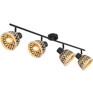 Globo Loftslampe Colly, dæmpbar, Sort, Stue/spisestue, Bambus