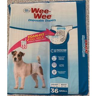 Four Paws Wee-Wee Superabsorberende engangs justerbar hundepottetrningsbleer Lkagesikker beskyttelse til hvalpe og sm hunde Small 36 Count