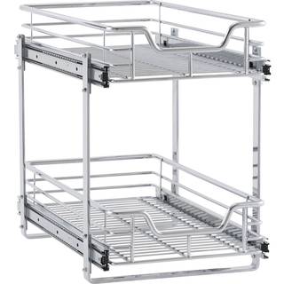 Husholdnings essentials glidez glide ud kabinetarrangør 11,5 bred holdbar krombelagt stålramme dobbeltkurve og glatte glider tunge og rumoptimeri