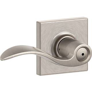 Schlage Accent Lever med Collins trim seng og badelås i satin nikkel - F40 ACC 619 Col