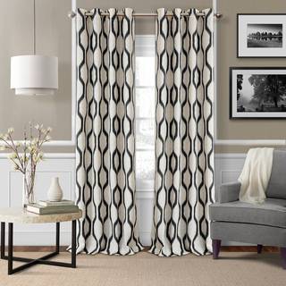 Elrene Home Fashions Renzo Ikat Geometric Room-Darking Window Curtain Stue and Bedroom Drape with Gromets 52 """" X84 """" 1 Panel Light Gray