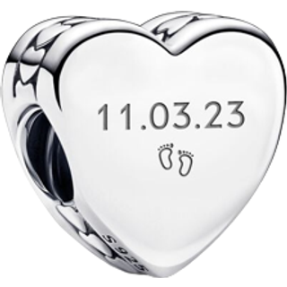 Pandora Engraving Heart Charm - Silver