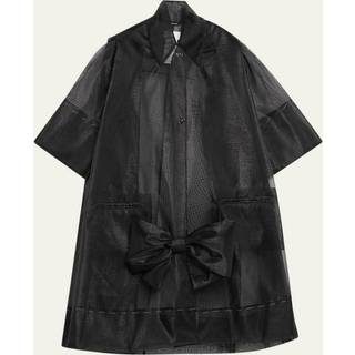 Maison Margiela Bow-detail coat - black - XS