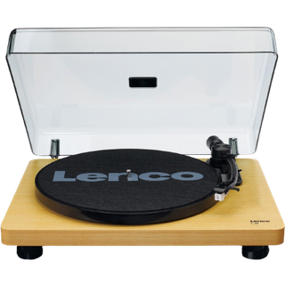 Lenco - Pladespiller i træ med MMC-patron og PC-kodning Sort - L-30BK