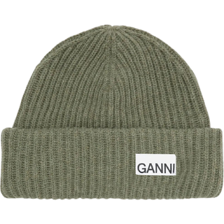 Structured Rib Beanie A4429 - Kalamata - GANNI - Grøn One Size