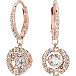 Swarovski Sparkling Dance Drop-Ohrhänger, Rundschliff, Weiß, Roségold-Legierungsschicht