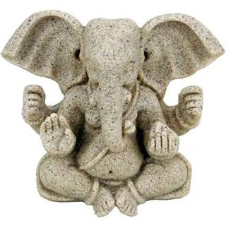 Ganesha Statue i resin med sandstruktur - 8 cm.