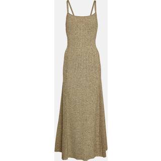Ganni Ribbed-knit midi dress - brown - XL
