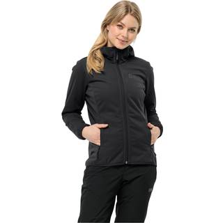 Jack Wolfskin Women's Windhain Hoody Softshelljakke Damer størrelse XS farve sort