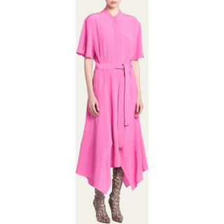 Stella McCartney Asymmetrical silk midi dress - pink - 4 XS