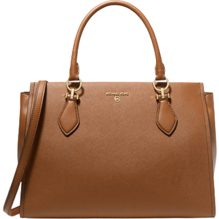 MK Marilyn Large Saffiano Leather Satchel - Brown - Michael Kors - ONE SIZE