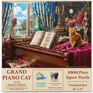 SunSout Inc - flygelkat - 1000 PC Jigsaw Puzzle af kunstner: Image World - F?rdig st?rrelse 20 """" X 27 """" - MPN# 42936