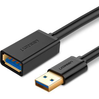 Ugreen USB-A (han) - USB-A (hun) 3.0 adapter forlængerkabel, 5 Gb/s, 0,5 m - Sort