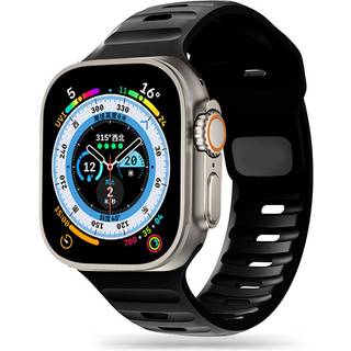 Apple Watch Series Ultra 2/Ultra/10/9/8/SE (2022)/7/SE/6/5/4/3/2/1 Tech-Protect IconBand Line Silikonerem - 49mm/46mm/45mm/44mm/42mm - Sort