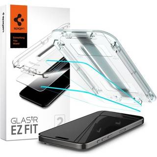 iPhone 15 Pro Spigen EZ Fit Glas.tR Skærmbeskyttelse - 2 stk. - Case Friendly - Gennemsigtig
