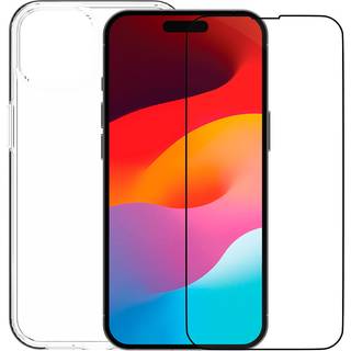 iPhone 15 dbramante1928 360 Protection Eco Bundle - Cover & Skærmbeskyttelse - Gennemsigtig / Sort Kant