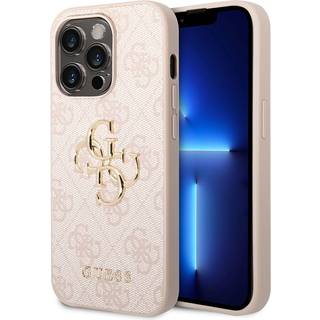 iPhone 15 Pro Guess 4G Big Metal Logo Hybrid Cover - Pink