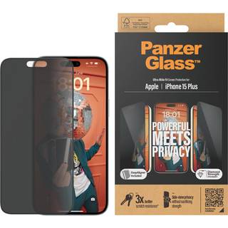 PanzerGlass iPhone 15 Plus Privacy Gennemsigtig