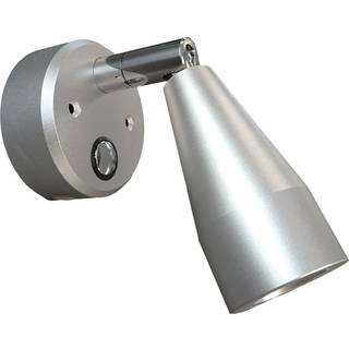 Læselampe Casolux Mary Wall, aluminium, grå, LED, 10 - 30 V, 1.5 W, med USB-udtag + dæmpningsfunktion