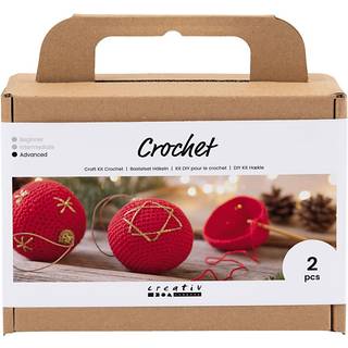 Lav hæklede julekugler, 2 stk