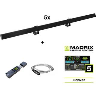 Eurolite Set 5x LED PR-100/32 Pixel DMX Rail bk + Madrix Software TILBUD NU