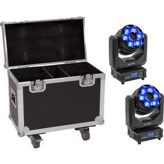 Eurolite Set 2x LED TMH-H240 Beam/Wash/Flower Effect + Case TILBUD NU