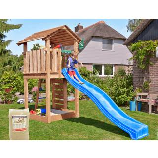 Jungle Gym Cottage 2.1 legetårn inkl. rutsjebane og 120 kg sand