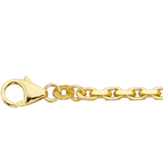 Anker (facet) armbånd  i 14 karat guld - trådtykkelse 1 mm, 18 cm