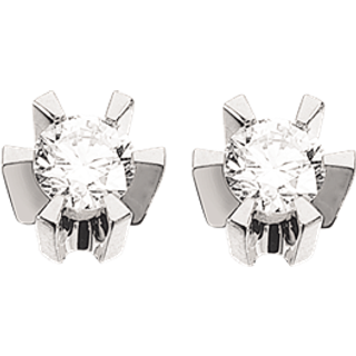Prinsesse Ørestikker i 14kt. hvidguld m. i alt 0,10ct. diamanter