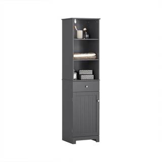 SoBuy Badeværelsesskab Højskab BZR17-DG, Mørkegrå