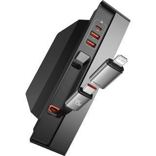 Baseus T-Space Opladningshub m. Udtrækkelig USB-C Kabel til Tesla - Sort