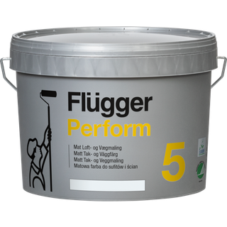 Svanemærket Væg og Loftmaling - Perform 5 Flügger 2,8 L Hvid