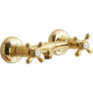 LAVABO Retro 2-Grebs Brusearmatur i Natur messing