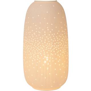 Flores bordlampe, Ø 17,5 cm, porcelæn, hvid, E14